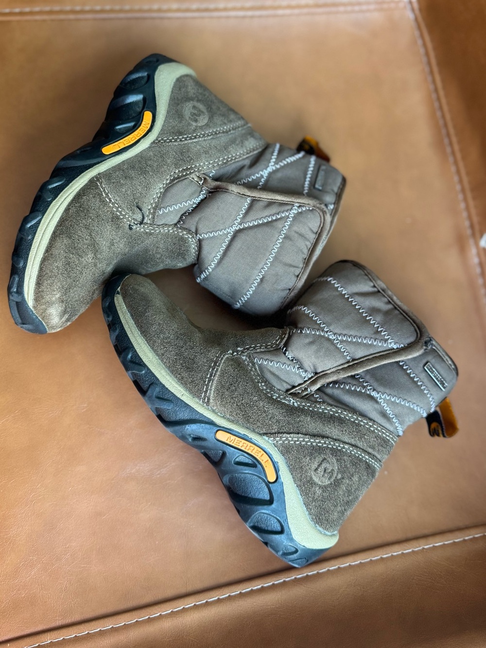 Merrell Jungle Moc Quilted waterproof winter brown toddler Kids Boots size 10